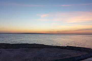 Watching sunrise on the Red Sea coast in Egypt
