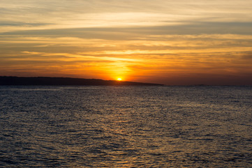 Watching sunrise on the Red Sea coast in Egypt
