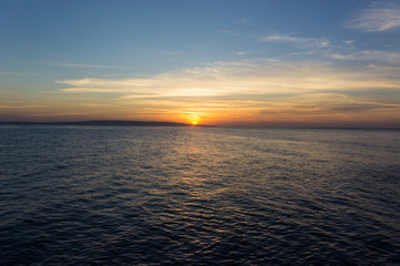 Watching sunrise on the Red Sea coast in Egypt