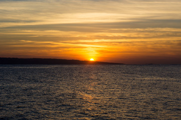 Watching sunrise on the Red Sea coast in Egypt