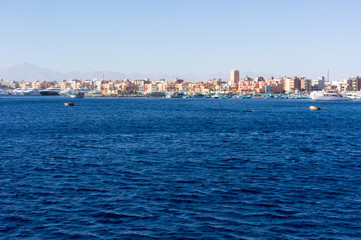 Red sea near Hurghada, beautiful view from the boat