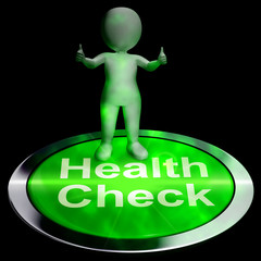 Health Check Button Shows Medical Condition 3d Rendering