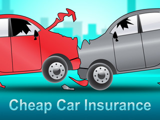 Cheap Car Insurance Shows Auto Policy 3d Illustration