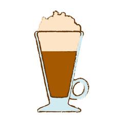 Brown frappe glass icon design, vector illustration