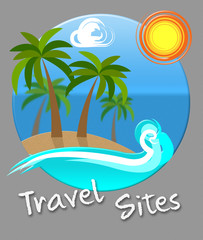 Fototapeta na wymiar Travel Sites Indicates Tours Website And Trips