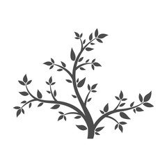 Abstract illustration - silhouette of a young tree, bush.