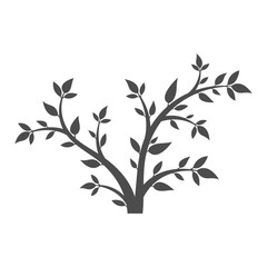 Abstract illustration - silhouette of a young tree, bush.