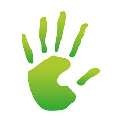 Hand green design icon image, vector illustration