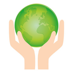 Green world nature conservancy icon, vector illustration