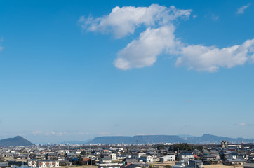 香川県高松市街並み(高松市川部町から中心市街地方面を望む)