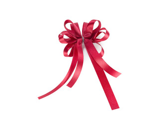 Shiny red ribbon isolated on white