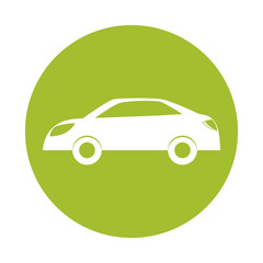 Green eco energy car icon, vector illustration