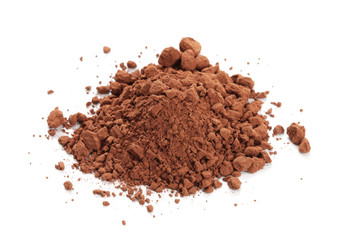 cocoa powder isolated on white background
