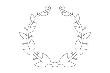 vector round frame with branch of ivy