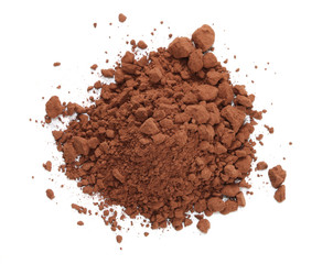 cocoa powder isolated on white background