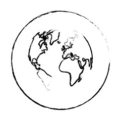 Silhouette signal wolrd ecology care, vector illustration