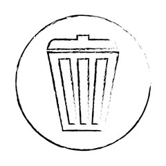 Silhouette basket care environment icon, vector illustration