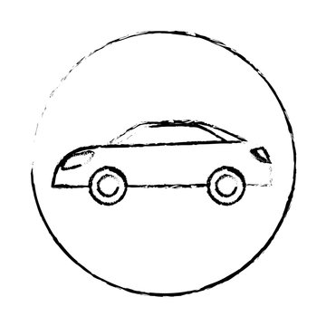 Silhouette eco energy car icon, vector illustration