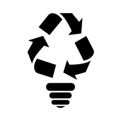 Black bulb environmental care icon image, vector illustration
