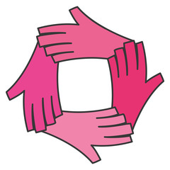 hand feminism related icons image vector illustration design 