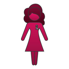 ribbon breast cancer awarenes related icons image vector illustration design 