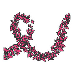 ribbon breast cancer awarenes related icons image vector illustration design 