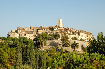 Fototapeta na wymiar The walled city of St Paul de Vence on the Cote D`Azur