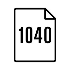 1040 IRS tax form document line art vector icon for finance apps and websites