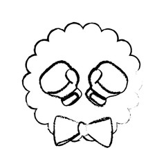 love for boxing gloves icon image sketch line vector illustration design 