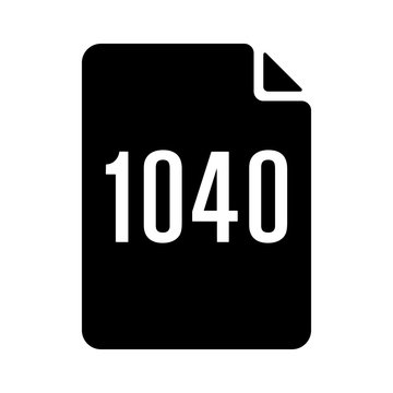 1040 IRS tax form document flat vector icon for finance apps and websites