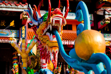 Dragon statue at Chinese temple on Phuket