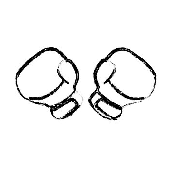 boxing gloves icon image sketch line vector illustration design 