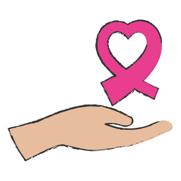 ribbon breast cancer awareness icon image vector illustration design 