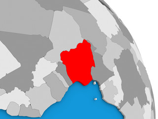 Fototapeta premium Nigeria on globe