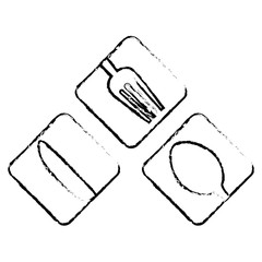 spoon knife fork cutlery icon image vector illustration design 