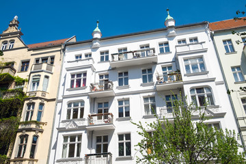 Fototapeta na wymiar Restored houses at Prenzlauer Berg in Berlin, Germany