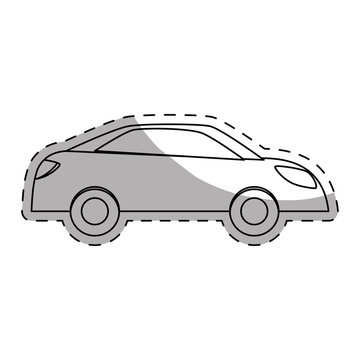 simple car sideview icon image sticker  vector illustration design 