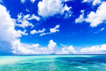 Sea, clouds, landscape. Okinawa, Japan, Asia.