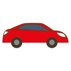 simple red car sideview icon image vector illustration design 
