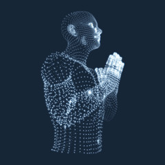 Man who prays. Concept for Religion, Worship, Love and Spiritual