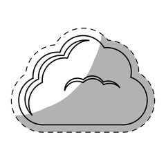 single fluffy cloud icon image sticker vector illustration design 