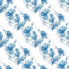 Seamless pattern with Russian ornament Gzel