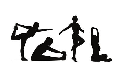 silhouette of woman exercising