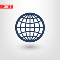 Globe Icon vector illustration. Flat design style