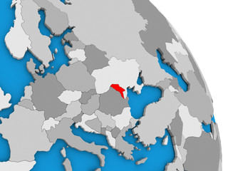 Moldova on globe