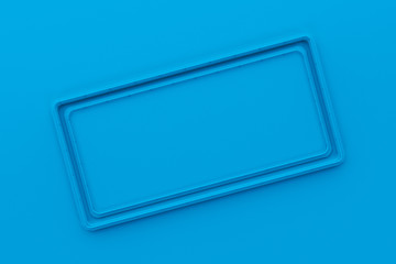 Rectangular colored plate with corners from tubes