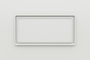 Rectangular colored plate with corners from tubes