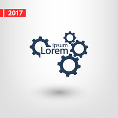 gears icon, vector illustration. Flat design style 