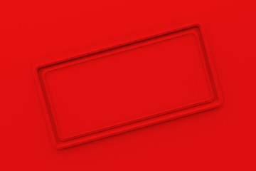 Rectangular colored plate with corners from tubes