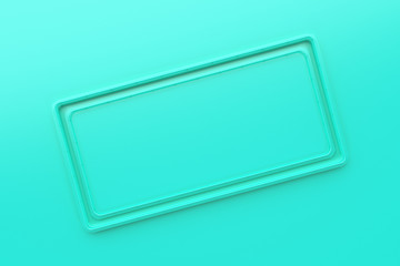 Rectangular glossy colored plate with corners from tubes